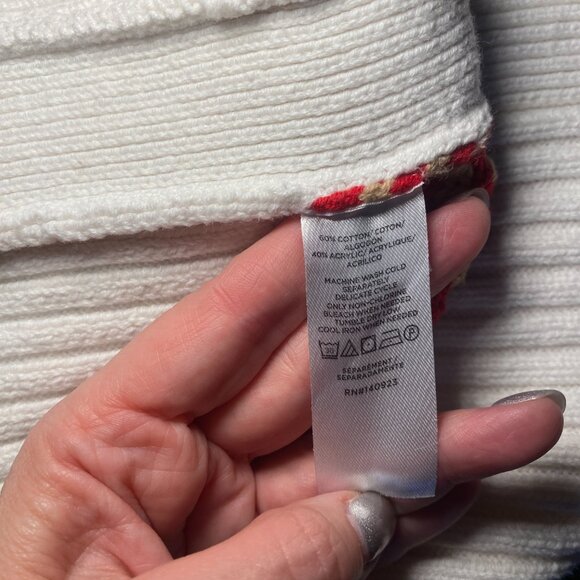 Loft Multicolor Sweater Vest Womens M Preppy Blue Tan Red Burgundy Stripe EUC - Picture 4 of 9